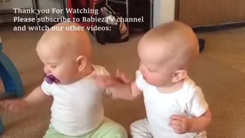 Funniest TWIN Baby Girls Fighting Over Pacifier