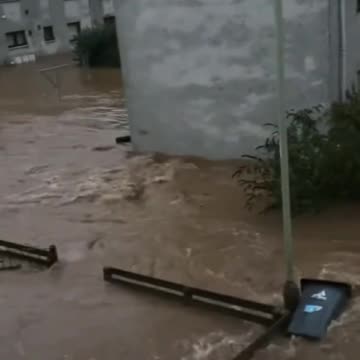 Massive floods due to extreme rain fall in the Brechin, Scotland