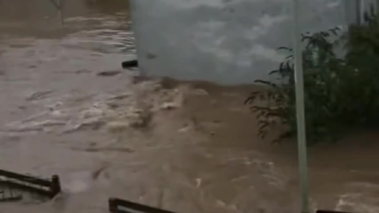 Massive floods due to extreme rain fall in the Brechin, Scotland