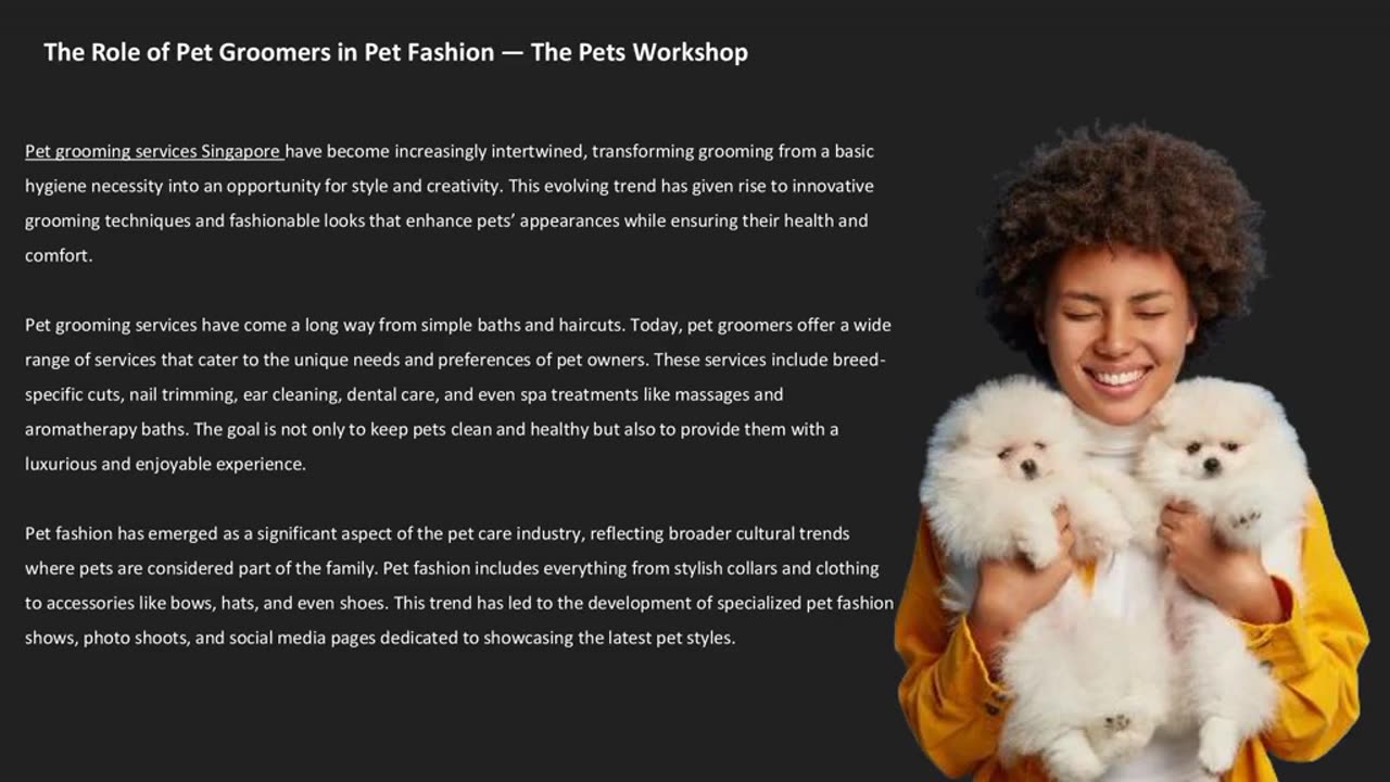 The Role of Pet Groomers in Pet Fashion — The Pets Workshop