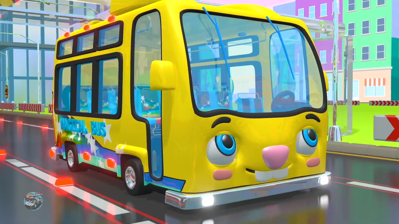 The Wheels On The Bus Go Round And Round | Car Cartoons Videos for Kids