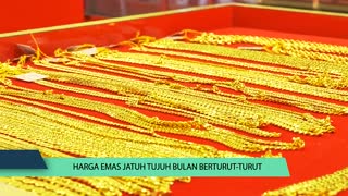 Harga Emas Jatuh Tujuh Bulan Berturut-Turut