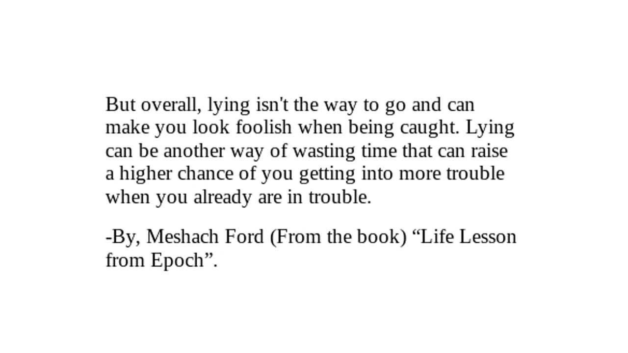 "Life Lesson from Epoch" - Checkout Description