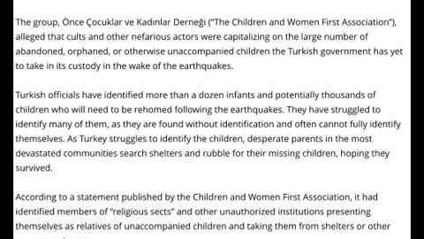 Fears Of Child Trafficking In Turkey Grow As Earthquake Leaves Scores Of Orphans