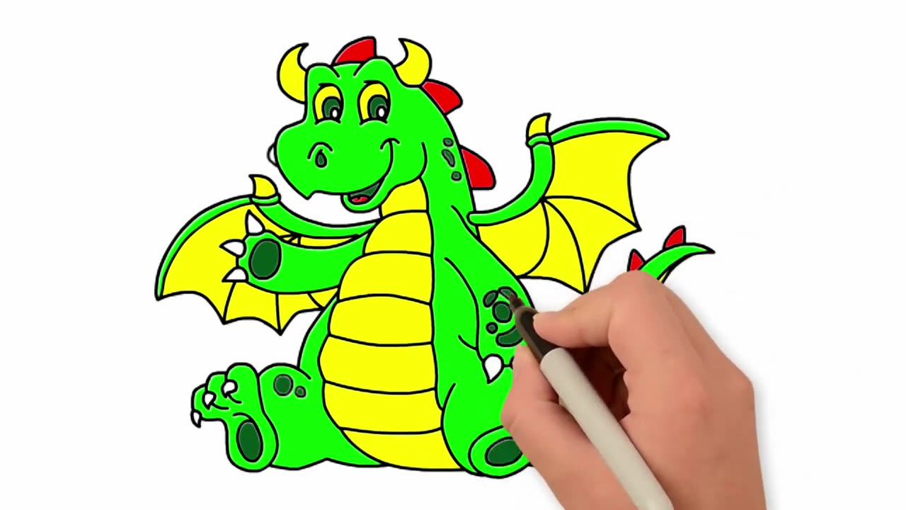 How to Draw Dragon Easy Step by Step and Coloring For Beginners