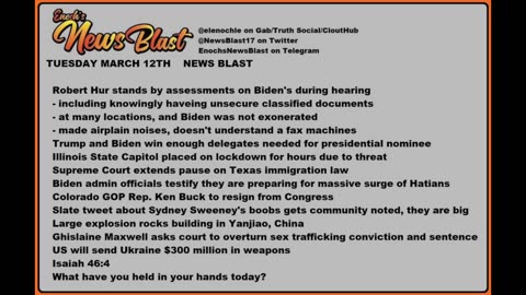 Tuesday, March 12, 2024 News Blast