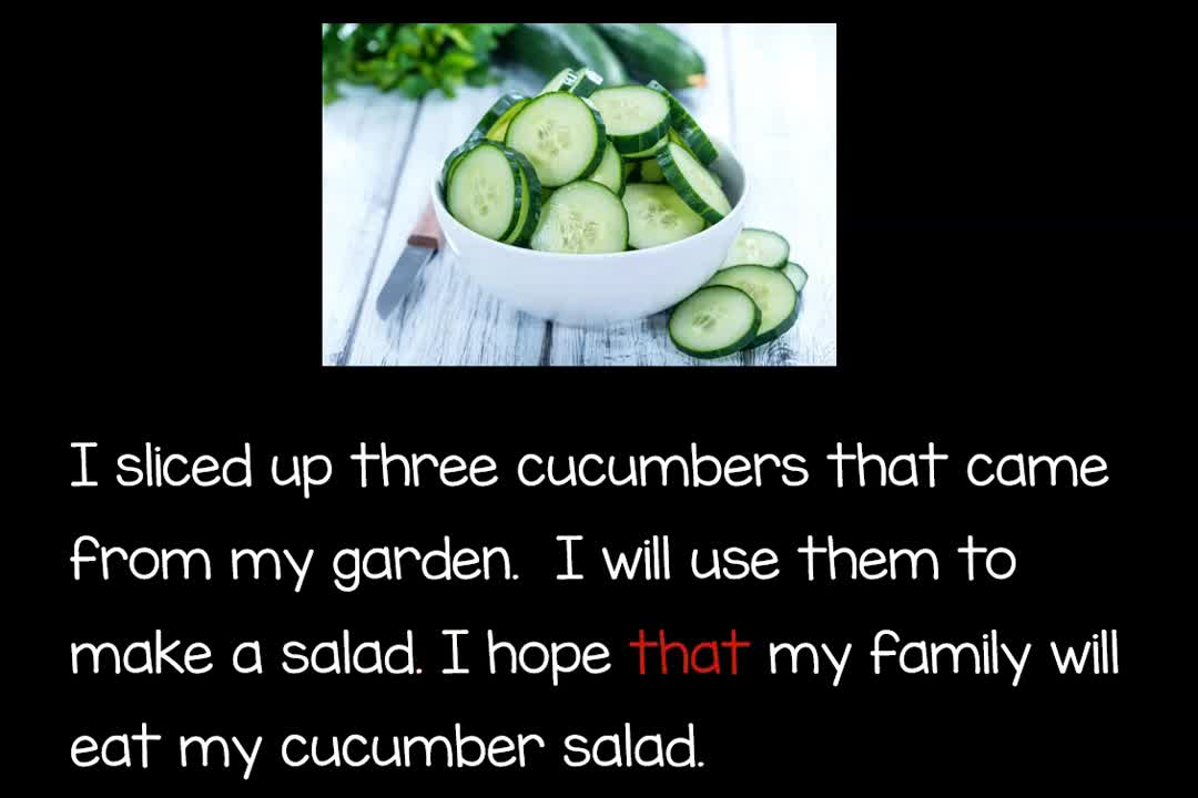 I sliced up three cucumbers that cam