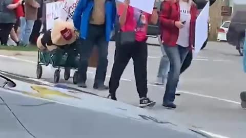 Pedo Joe Sign At Michigan Welcoming of Biden 🟠⚪🟣The NPC Show