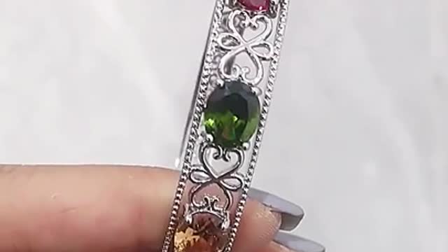 QTT Chain Bracelet Colorful Zircon Stone Jewelry Luxury 925 Sterling Silver Bracelet Bracelet Plated