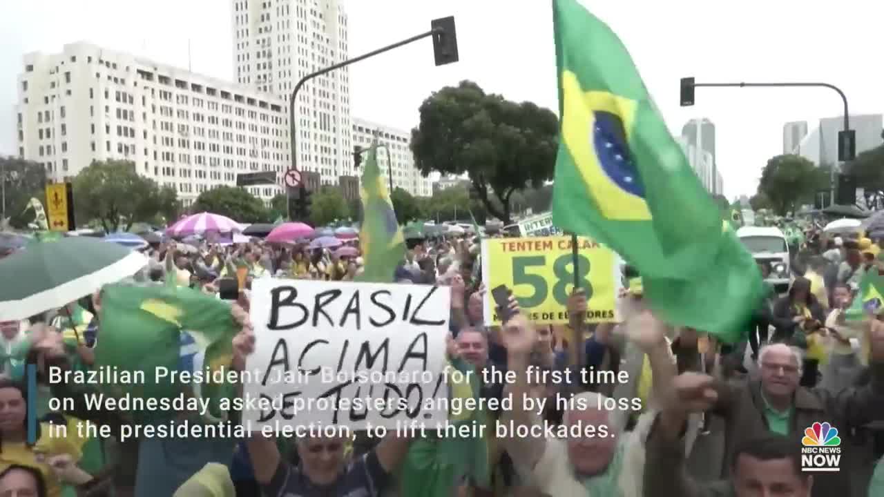 Brazil's Bolsonaro Tells Protesters To Lift Blockades