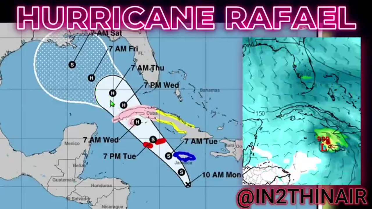 Hurricane RAFAEL Heads to GULF As SOUTHEAST Is SPRAYED Hard!