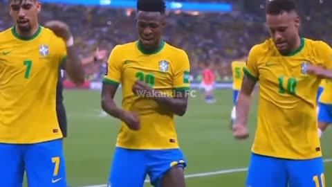 Brazil players funny dancing celebrations against south korea !