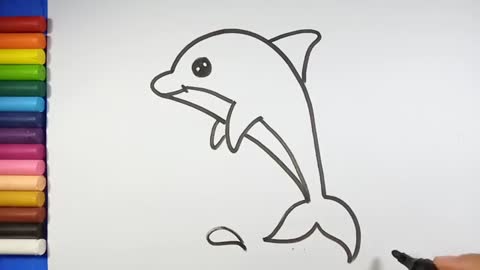 Easy and simple Dolphin Drawing_Cut