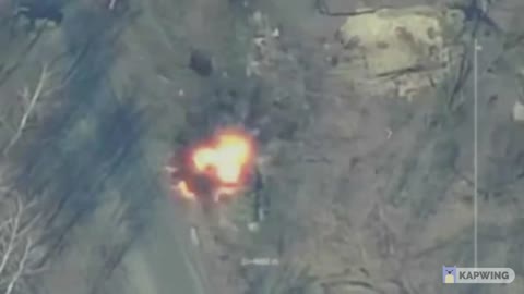 Russian Drone destroyed a Ukrainian Amor personal Carrier