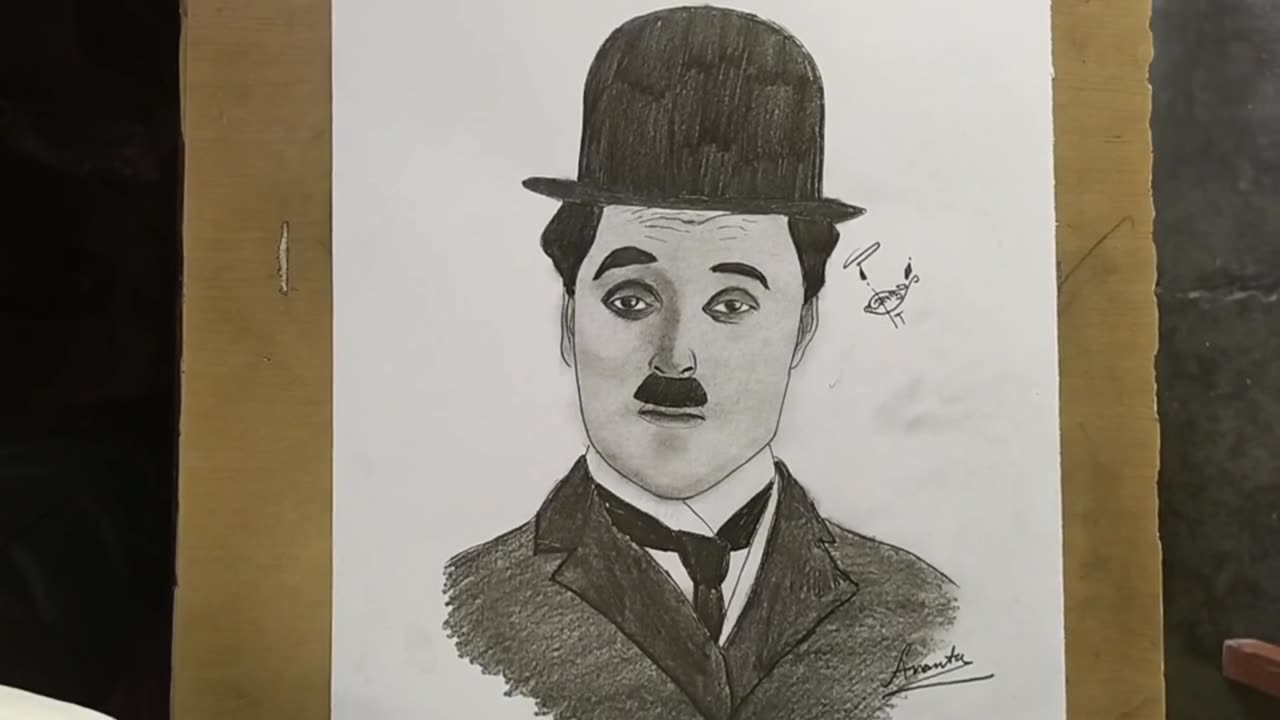 How to draw Charlie Chaplin picture