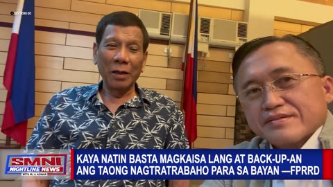 Kaya natin basta magkaisa lang at back-up-an ang taong nagtratrabaho para sa bayan —FPRRD