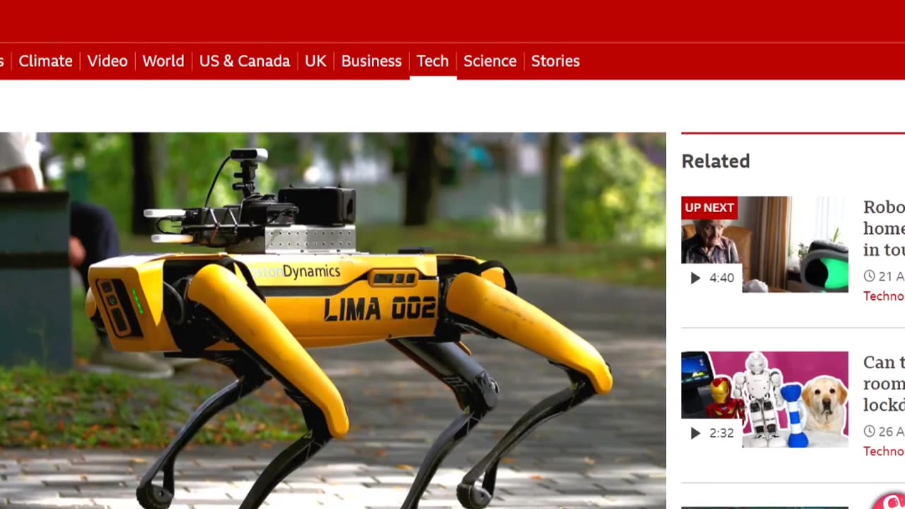 COVID AI Robot Dog Enforces Social Distancing in Singapore Park _ Coronavirus Trials