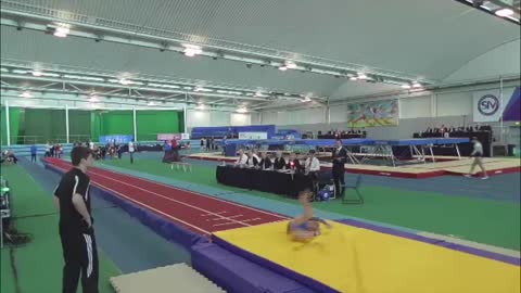 Little Girl Loses Balance and Faceplants on Mattress After Performing Multiple Backflips