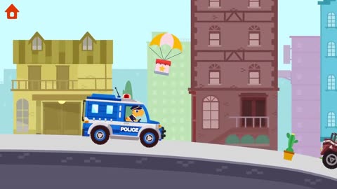 Dinosaur Police Car🚓 - Driving and Chasing Car Games | Kids Learning