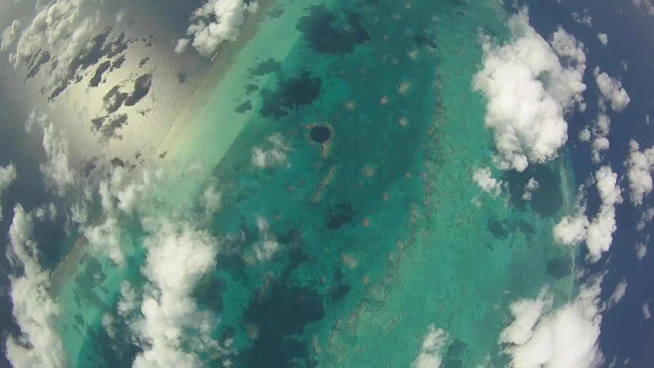 Skydiving into the Blue Hole, Belize