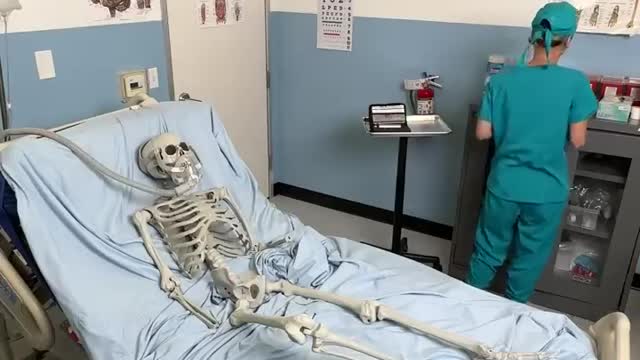 Skeleton at hospital scared nurse #Shorts