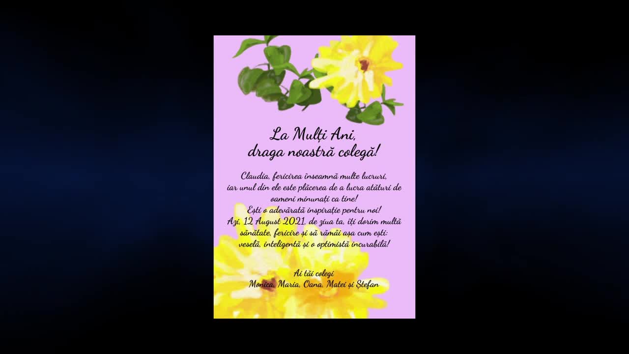 (matograph.com) Mesaje de la multi ani pentru colega mea