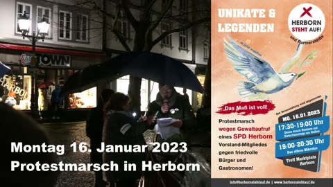 Herborn 16. 01. 2023 - Protestmarsch wegen Gewaltaufruf