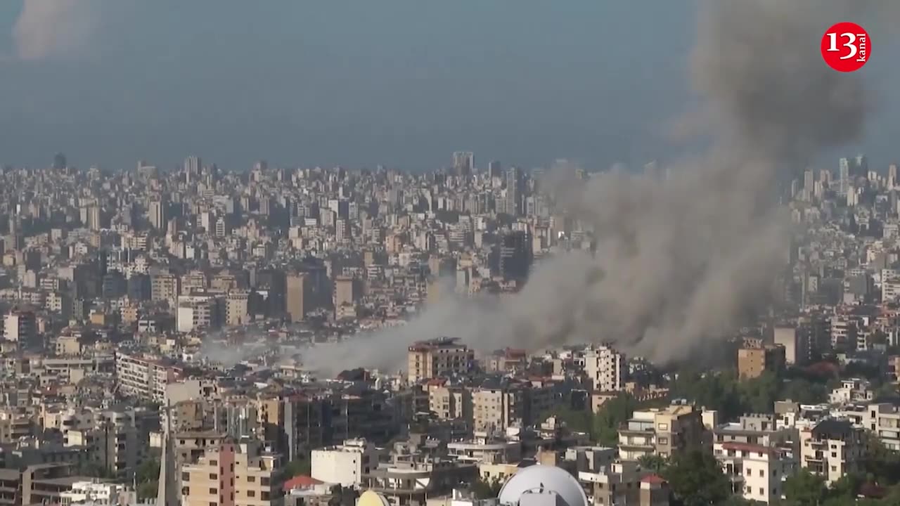 Video shows moment of Israeli airstrike in Beirut's southern suburbs