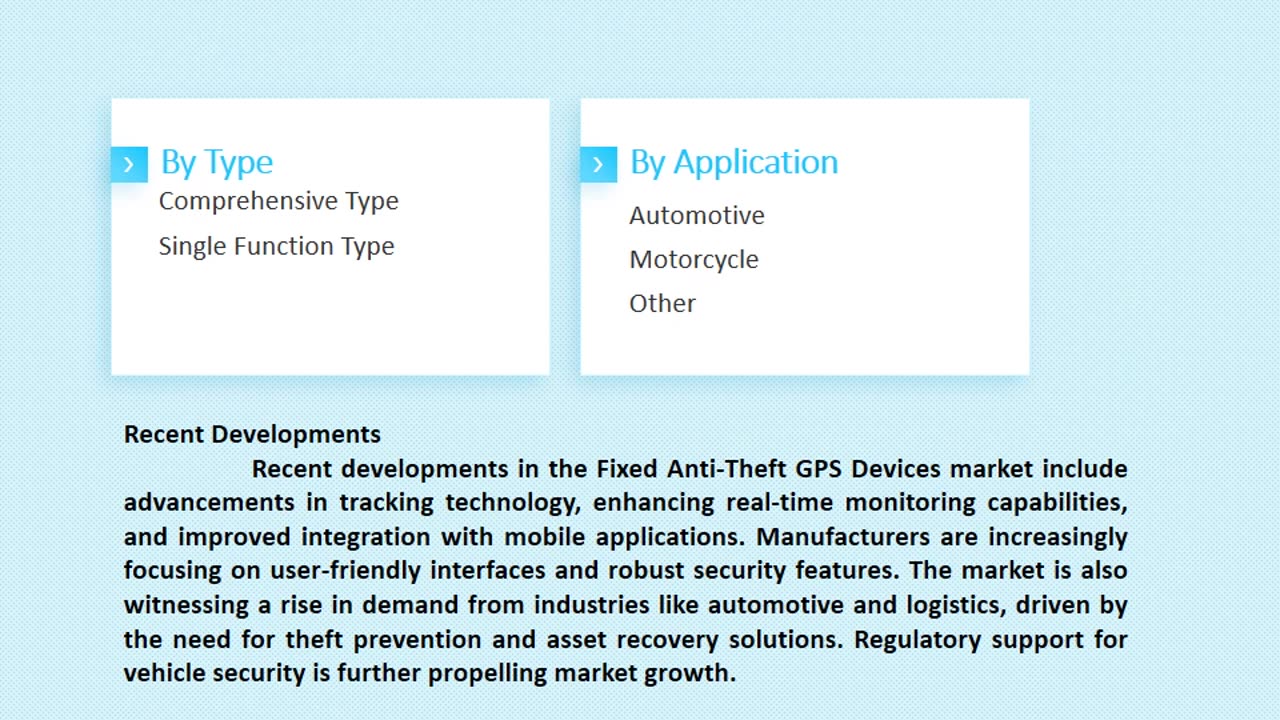 Fixed Anti Theft Gps Devices Market: Insights and Forecast to 2033 | Market Strides