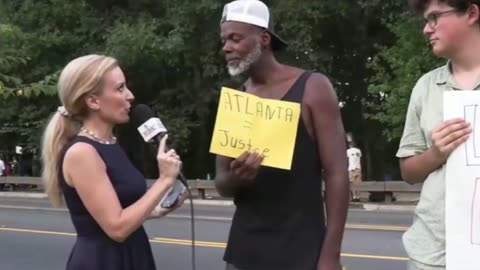 Trump protester gets interviewed