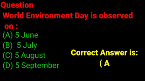 Today quiz about World environment day