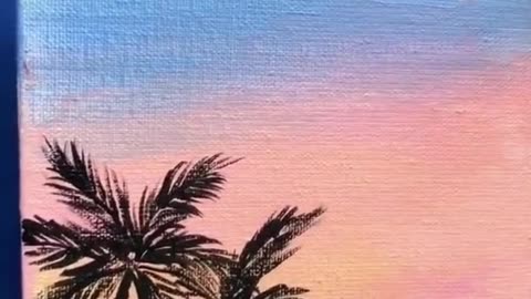 Palm Tree Real Acrylic Painting on Mini Canvas for everyone