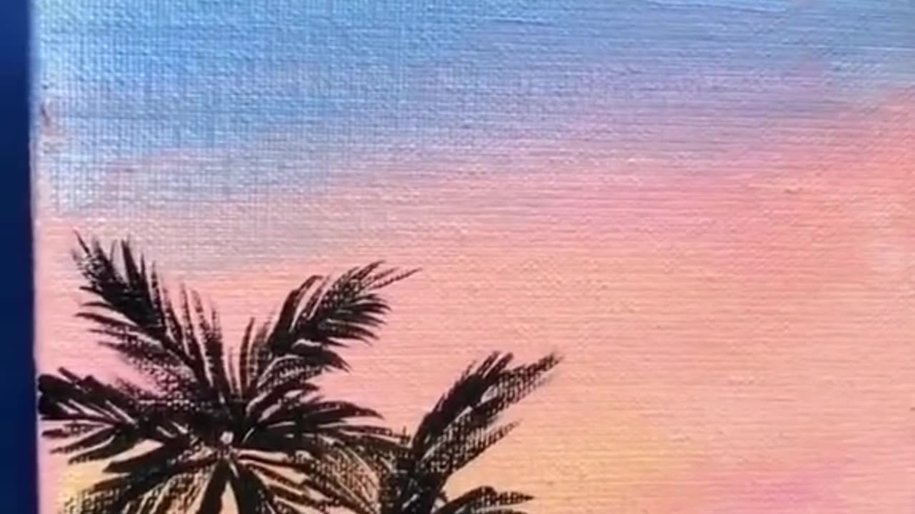 Palm Tree Real Acrylic Painting on Mini Canvas for everyone