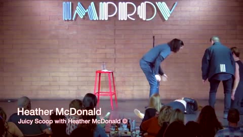 Heather McDonald Faints On Stage after bragging about taking many vaccines.