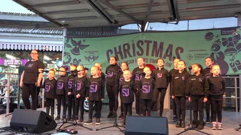 Plymouth Barbican lights switch on 16th November 2024.S J Dance and singers Plymouth