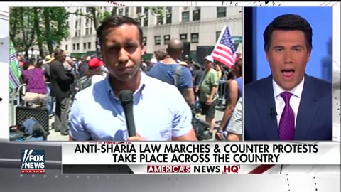 June 10 2017 NYC 1.1 Anti-Sharia law march, ANTIFA comes as well