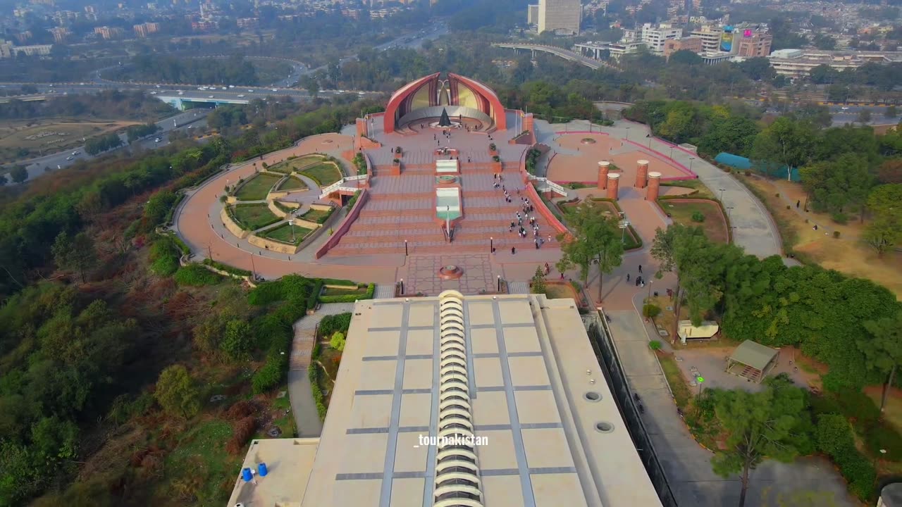 Islamabad monument drone short clip
