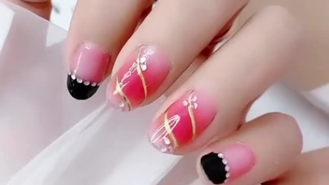 Share a beautiful French Black diamond nail patch