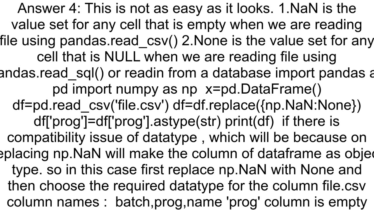 Change NaN to None in Pandas dataframe