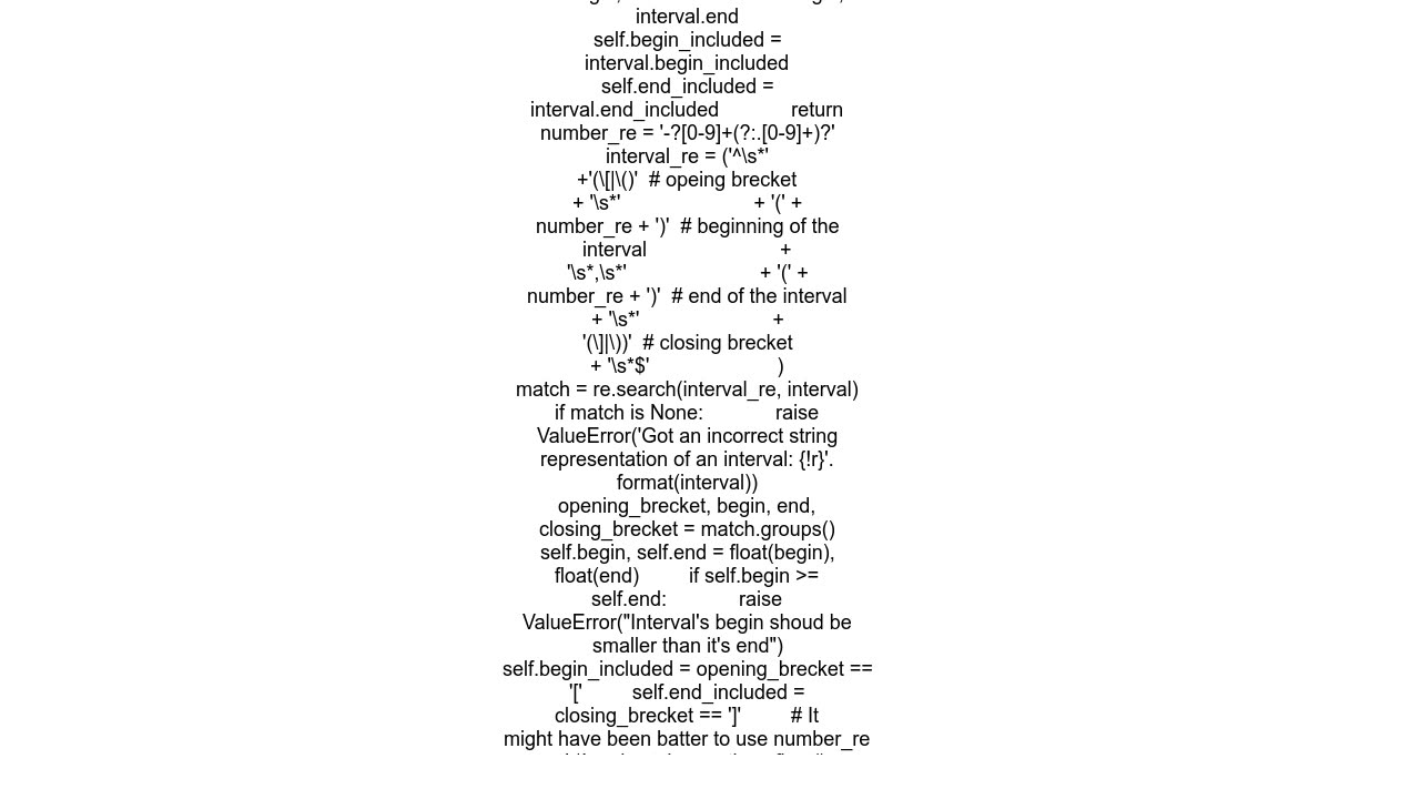 Notation for intervals