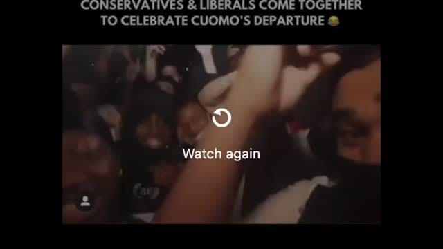 New Yorkers celebrate that Cuomo