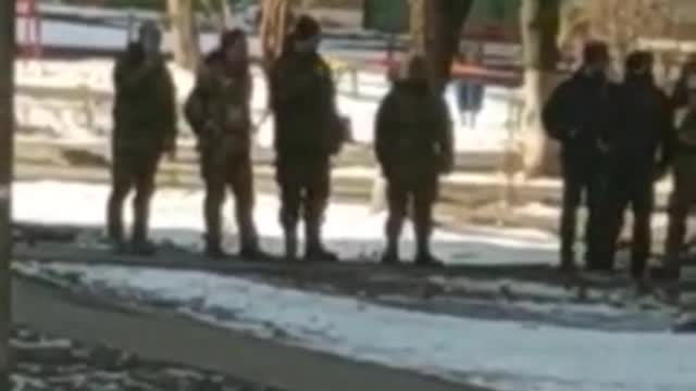 Captured soldiers of Ukraine army in Kharkiv