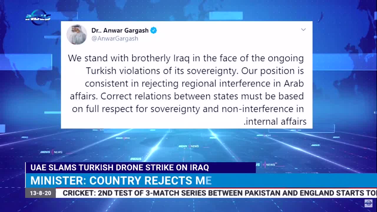 UAE Slams Turkish Drone Strike On Iraq | Indus News | Indus News Bulletin