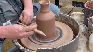 Making a Bottle on the Pottery Wheel