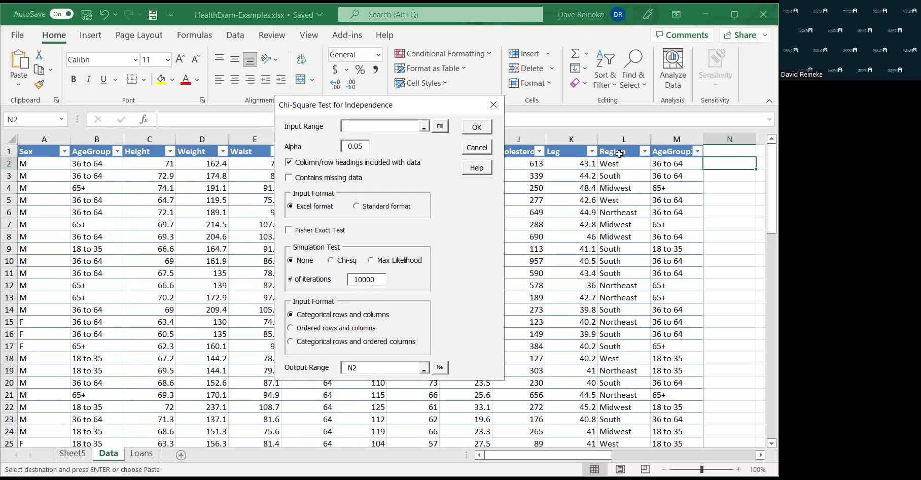 MATH 810 Chi-Square Tests in Excel