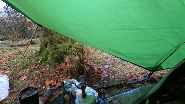 Tain and hail in the Vango Banshee 300 in Dartmoor0