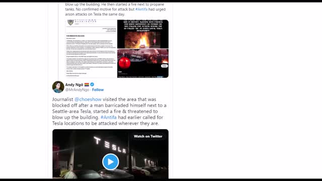 Twitter Bans Multiple Antifa Accounts After Threats & Attempts To Burn Down Tesla Dealerships