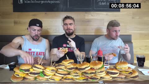 IMPOSSIBLE 25LB BURGER CHALLENGE (60 BURGERS) Unbeaten Food Challenge