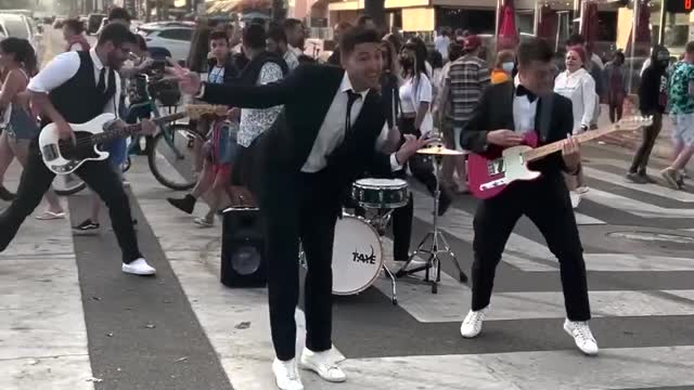 Singing For Random People In Public In The Middle Of The Street With A Full Band😱