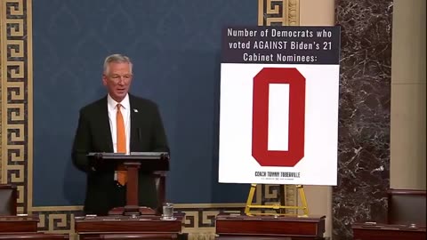 Tommy Tuberville "Number of Democrats who voted AGAINST Biden's 21 Cabinet Nominees: 0"